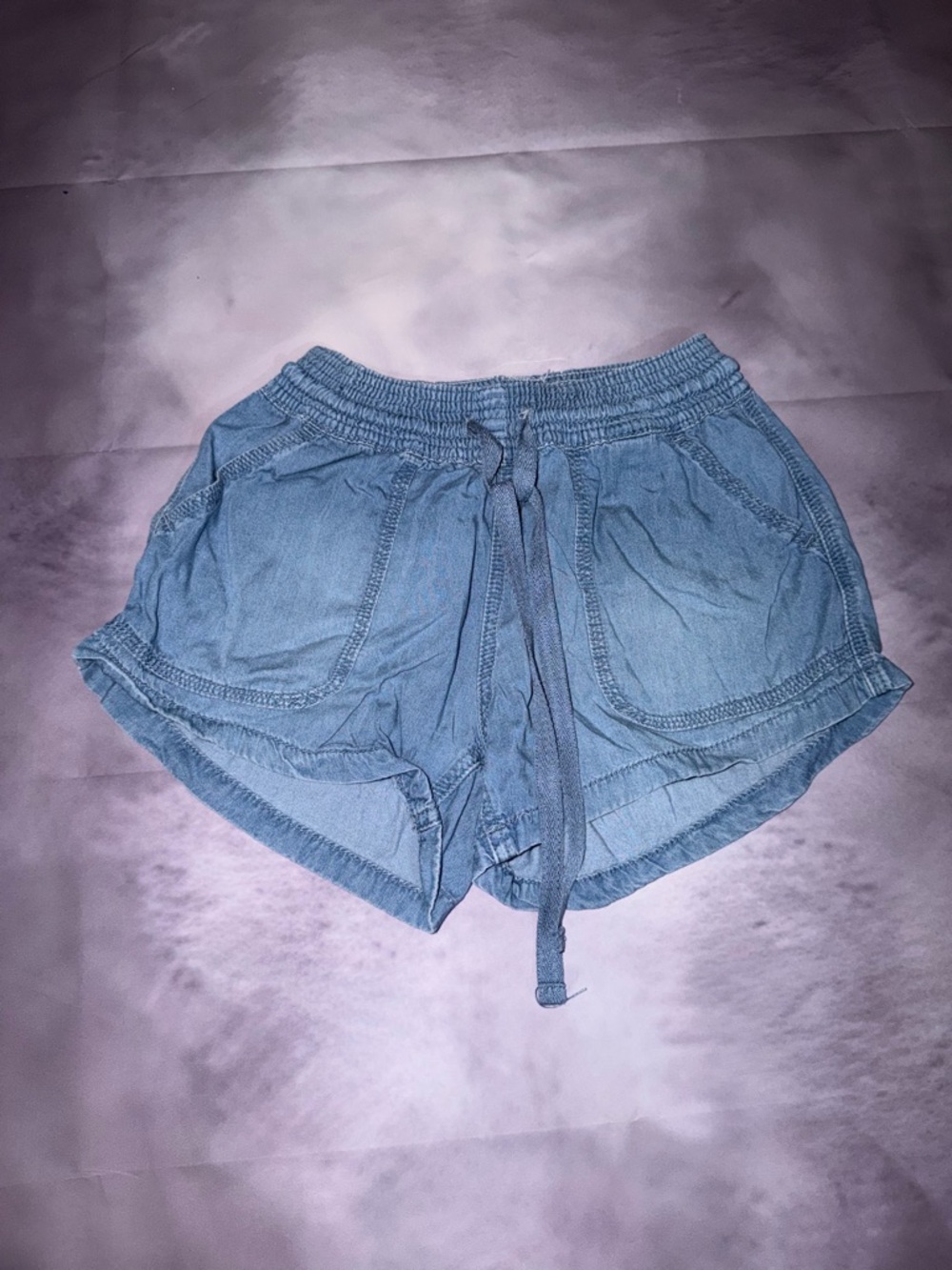 Altar’d State Light Blue Women's Drawstring Denim-Style Shorts